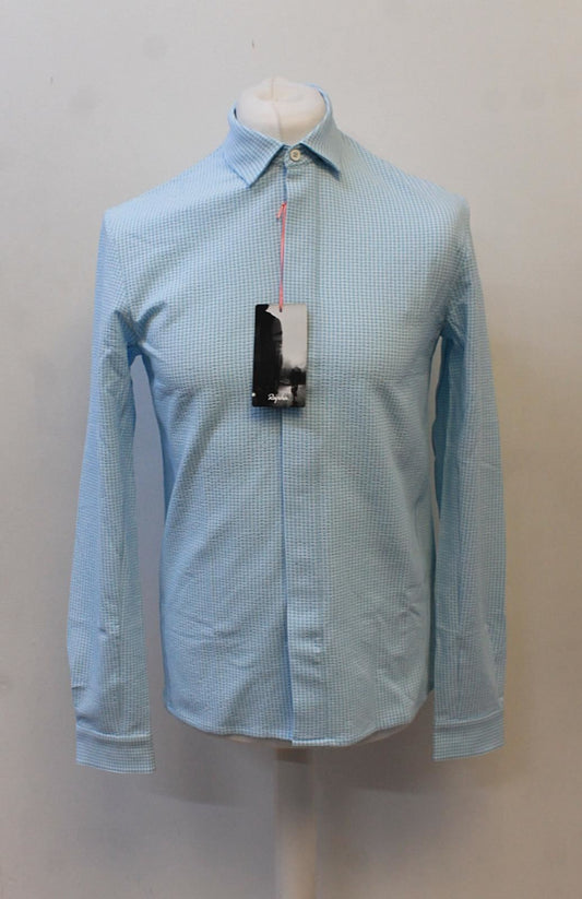 RAPHA Men's Long Sleeve Check Wicking Cycling Shirt Blue White S BNWT RRP100