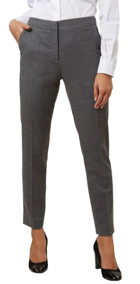 HOBBS Ladies Dark Grey Wool Blend Tapered Leg Zip Fly Gael Trousers UK12 BNWT