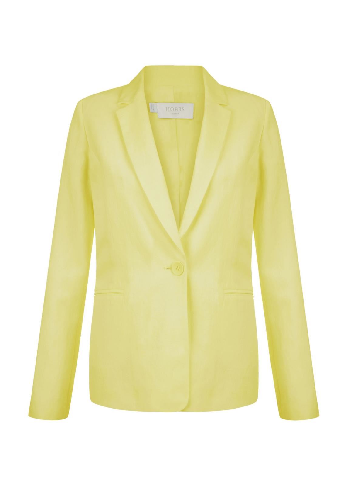Hobbs Silk Kernow Blazer Jacket Lemon Size UK10 RRP179