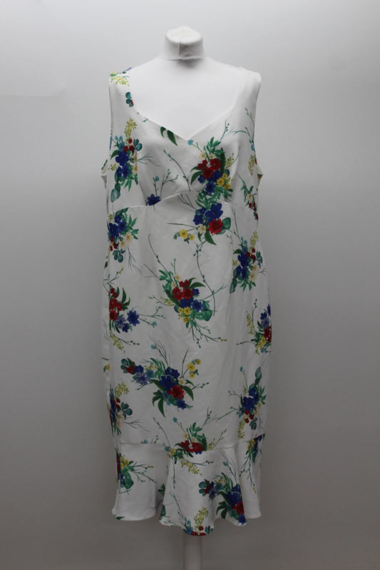 PHASE EIGHT Ladies Bethania Ivory Floral Print Peplum Dress UK18 NEW RRP130