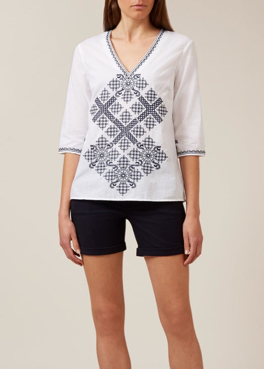 Hobbs Rosetta Top White Size UK6 RRP69