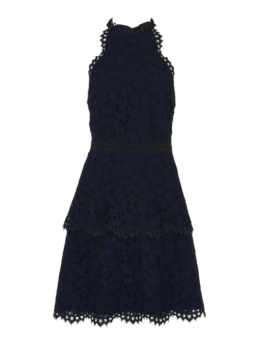 WHISTLES Ladies Halter Neck Talie Lace Dress Sleeveless Black UK4 BNWT RRP199