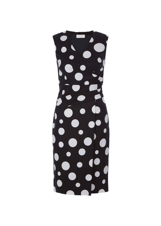 Hobbs Elsa Swarp Dress Black Ivory Size UK8 RRP169