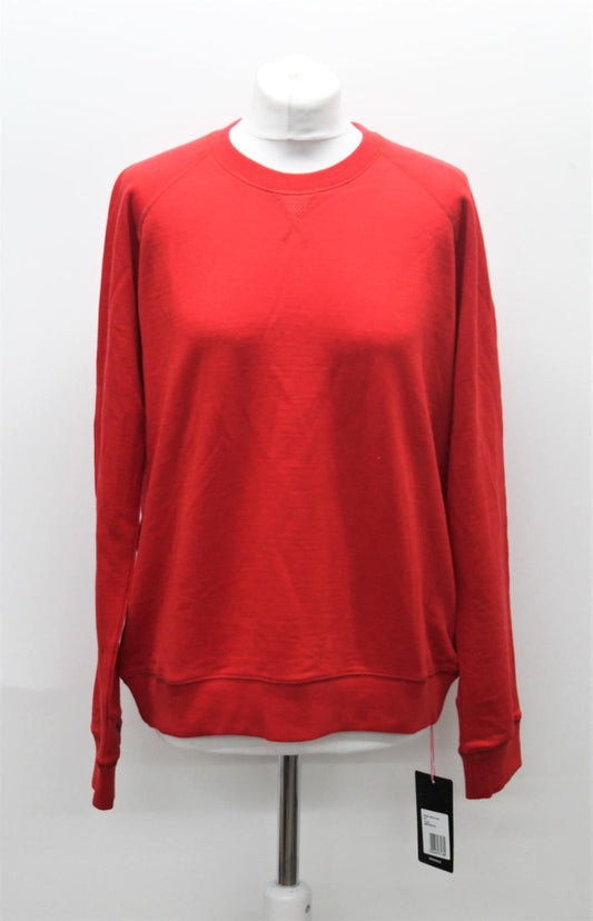 RAPHA Ladies Red Merino Wool Long Sleeve Rib Knit Cycling Sweatshirt XL BNWT