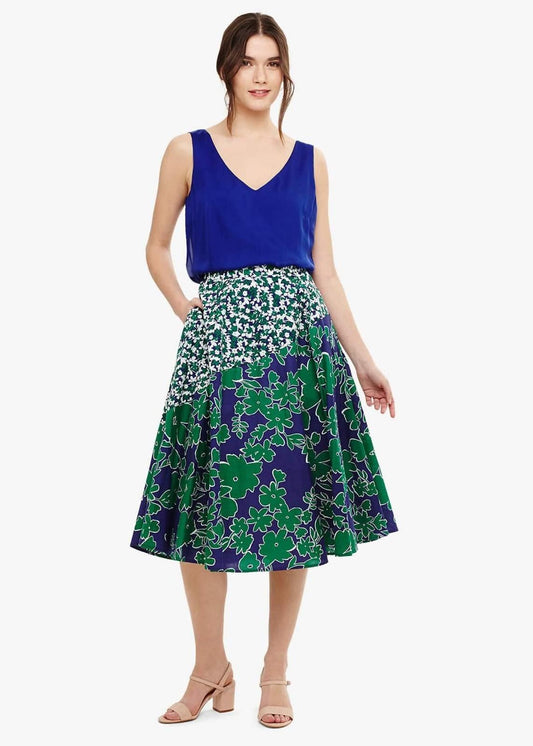 Phase Eight Eloise Floral Printed A-Line Skirt Mink/Taupe Size UK8 RRP69