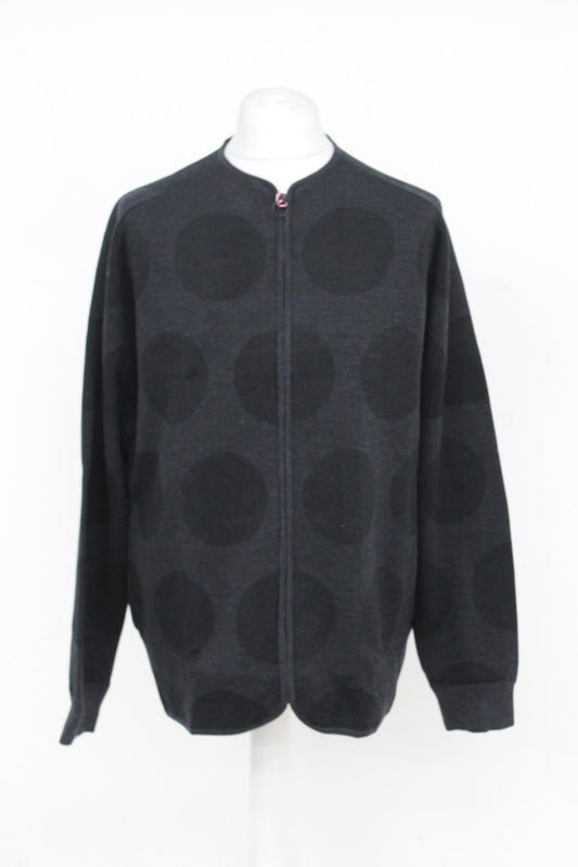 RAPHA Men's Dark Grey Double Knit Zip Up Dot Print Cycling Pullover XXL BNWT