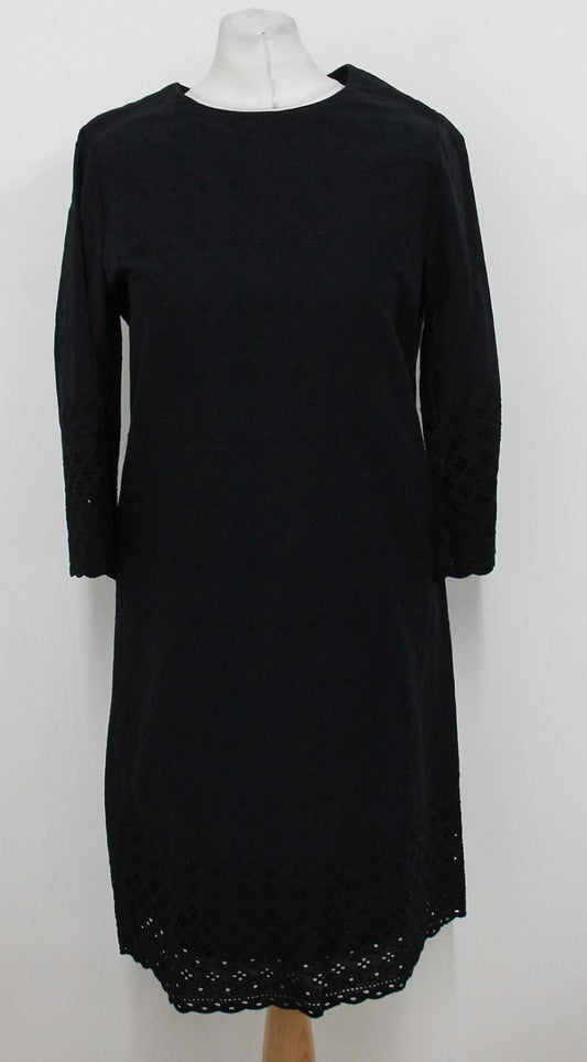 HOBBS Ladies Navy Blue Crochet 3/4 Sleeve Adelaide Dress UK8 BNWT RRP 119