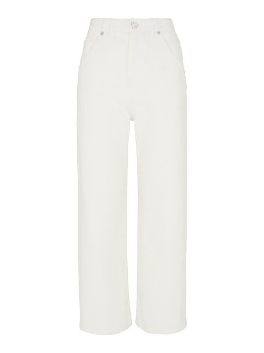 WHISTLES Ladies White Gabi High Waist Wide Leg Zip Fly Jeans W32 RRP99 BNWT