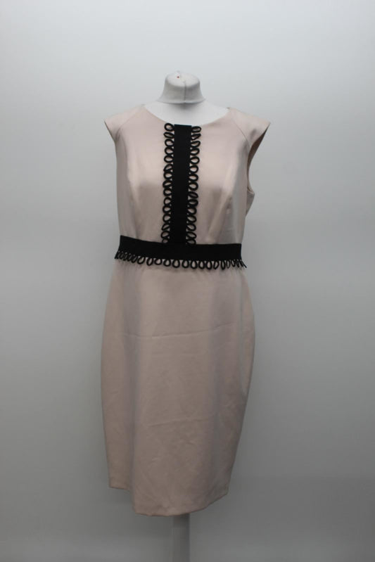 PHASE EIGHT Ladies Cameo Pink Candice Round Neck Sleeveless Dress UK16 NEW