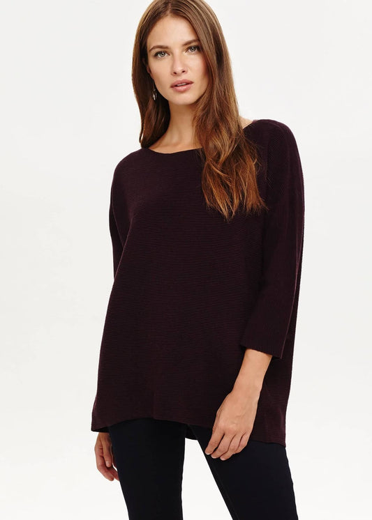 Phase Eight Piera Ripple Knitted Boat Neck Jumper Port XS RRP59