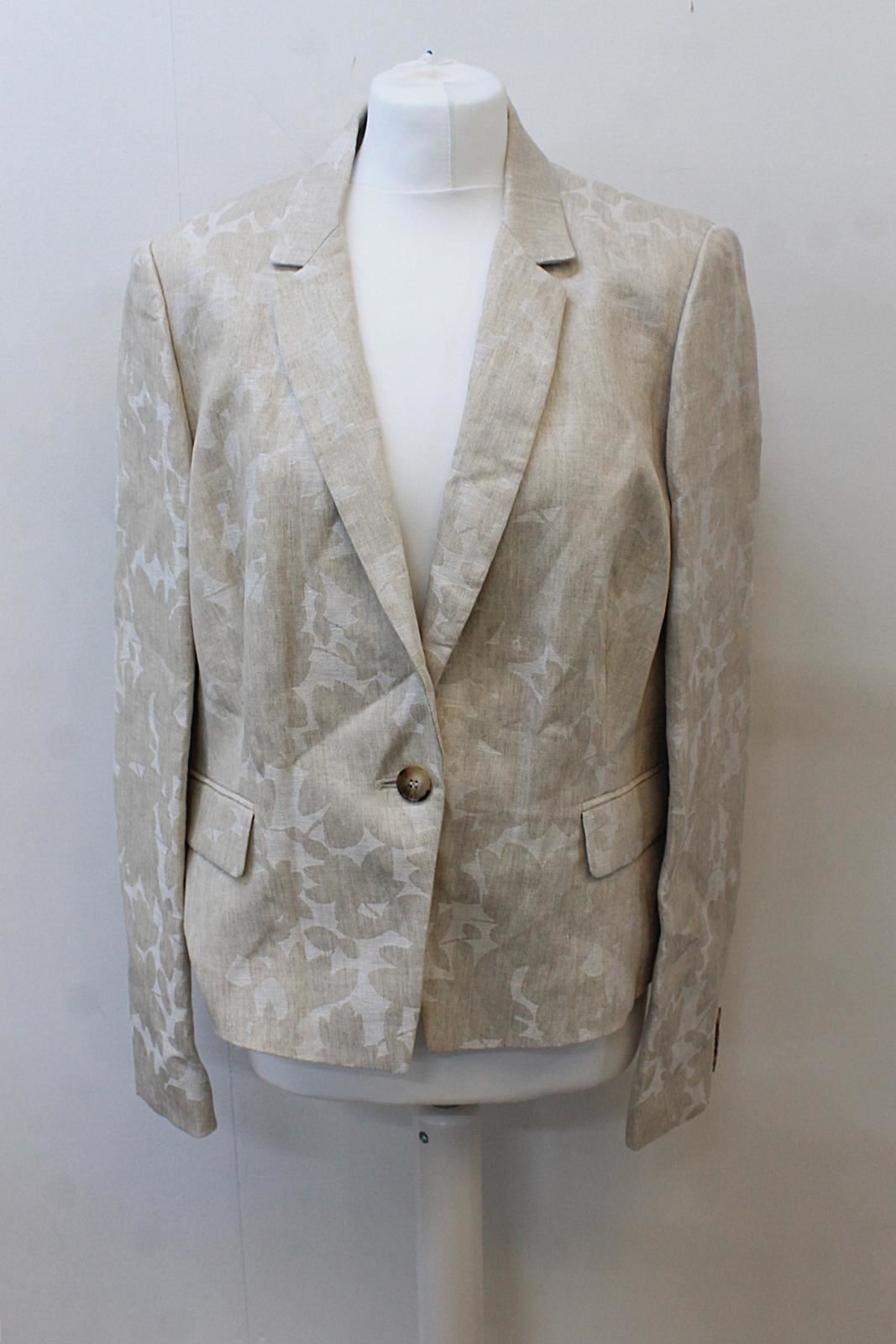 HOBBS Ladies Faye Natural Ivory 100% Linen Suit Jacket UK18 EU46 BNWT RRP169