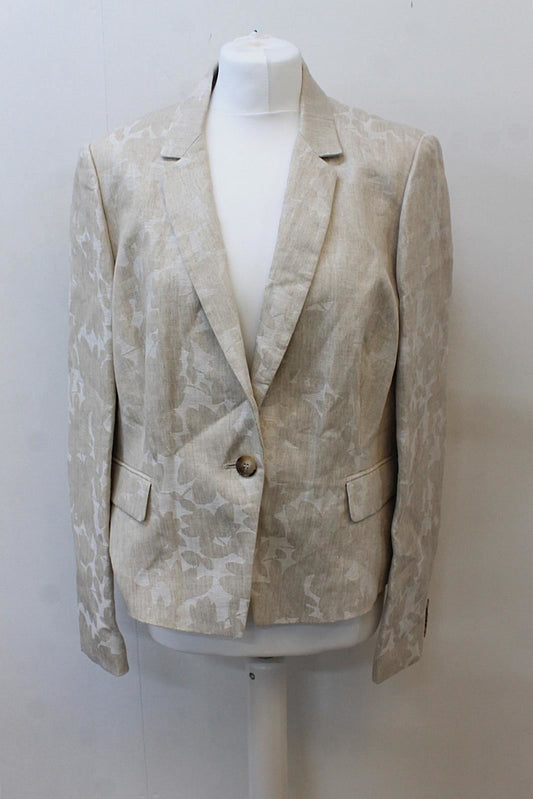 HOBBS Ladies Faye Natural Ivory 100% Linen Suit Jacket UK18 EU46 BNWT RRP169