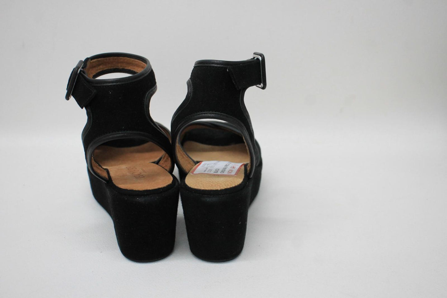 HOBBS Ladies Black Multicolour Suede Leather Mabel Wedge Sandal Shoes UK8 BNIB