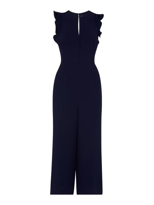 WHISTLES Ladies Blue Sleeveless Miranda Crepe Jumpsuit UK16 RRP179 BNWT