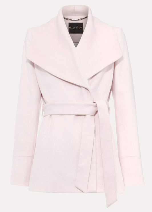 PHASE EIGHT Ladies Pale Pink Collared Button Up Short Nicci Coat UK12 BNWT