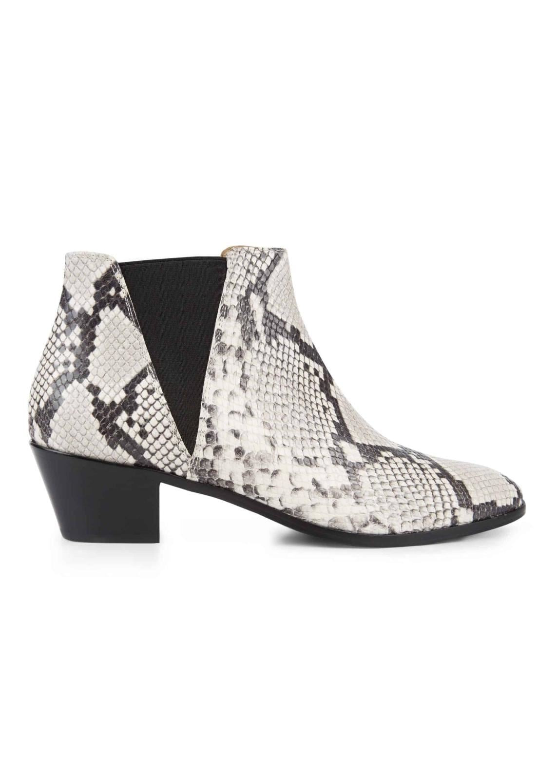 Hobbs Laura Leather Boot Mono Snake EU37 UK4 RRP199