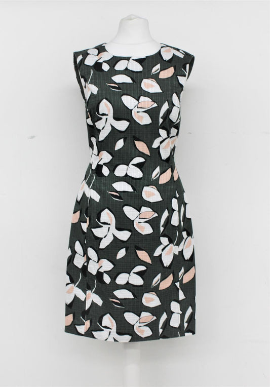 HOBBS Ladies Avocado Green Sleeveless Cotton Gloria Shift Dress UK8 BNWT RRP119