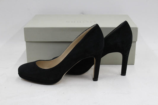 HOBBS Ladies Black Fine Suede Stiletto Heel Juliet Court Shoes UK3 RRP139 BNIB