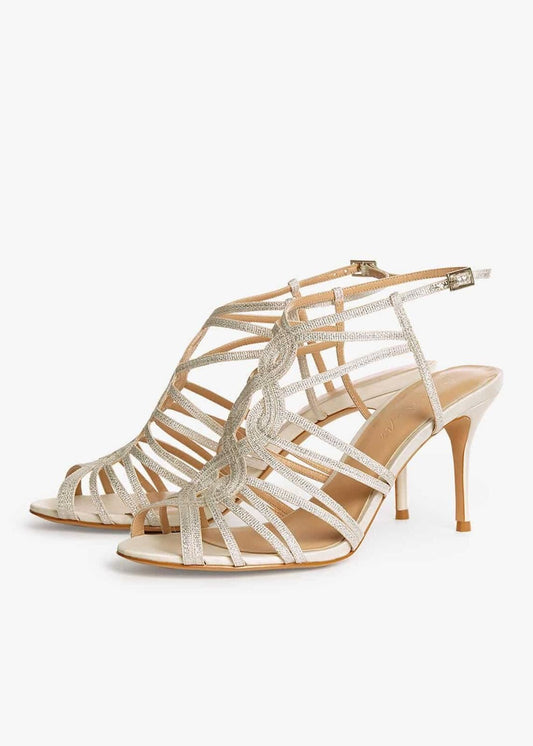 Phase Eight Shoes Suki Cage Detail Heeled Sandals Ivory EU36 UK3 RRP119