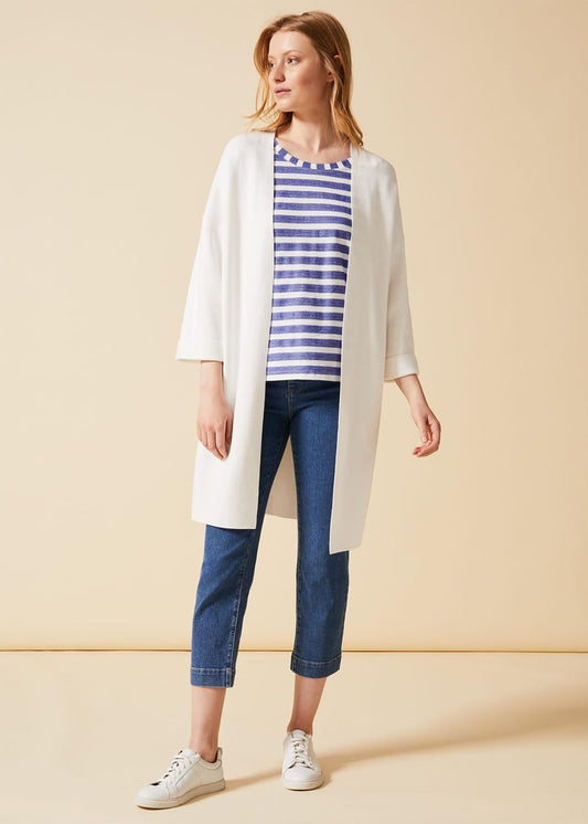 Phase Eight Cara Knitted V-Neck Cardigan Coatigan White Size UK14 RRP89