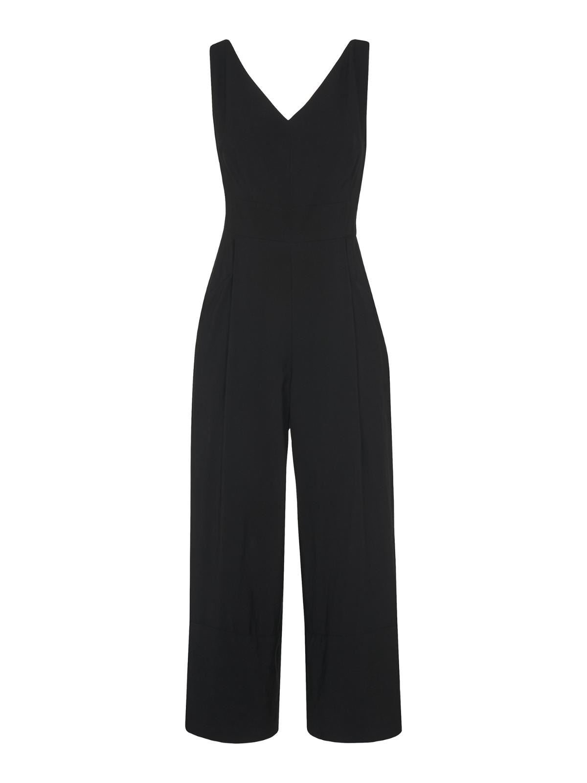 WHISTLES Ladies Black Sleeveless V Neck Mara Casual Jumpsuit UK6 RRP129 BNWT