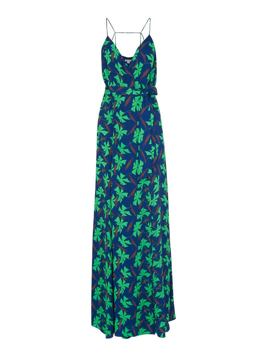 WHISTLES Noa Graphic Clover Maxi Dress Navy Blue Multi UK4 RRP249 BNWT