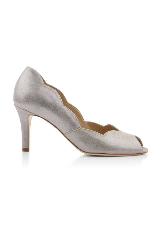 Hobbs Violet Peep Toe Court Shoe Silver EU42 UK9 RRP129
