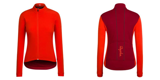 RAPHA Ladies Orange Red Collared Long Sleeve Souplesse Cycling Jacket XXS BNWT