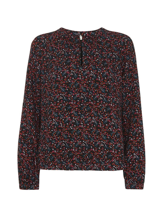 WHISTLES Ladies Black Multi Relaxed Starflower Print Top UK4 RRP 99.00 BNWT