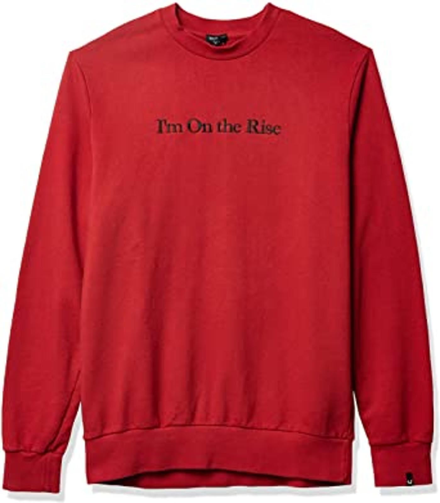 TRUE RELIGION Men's Ruby Red Black Im On The Rise Jumper Size L RRP149 BNWT