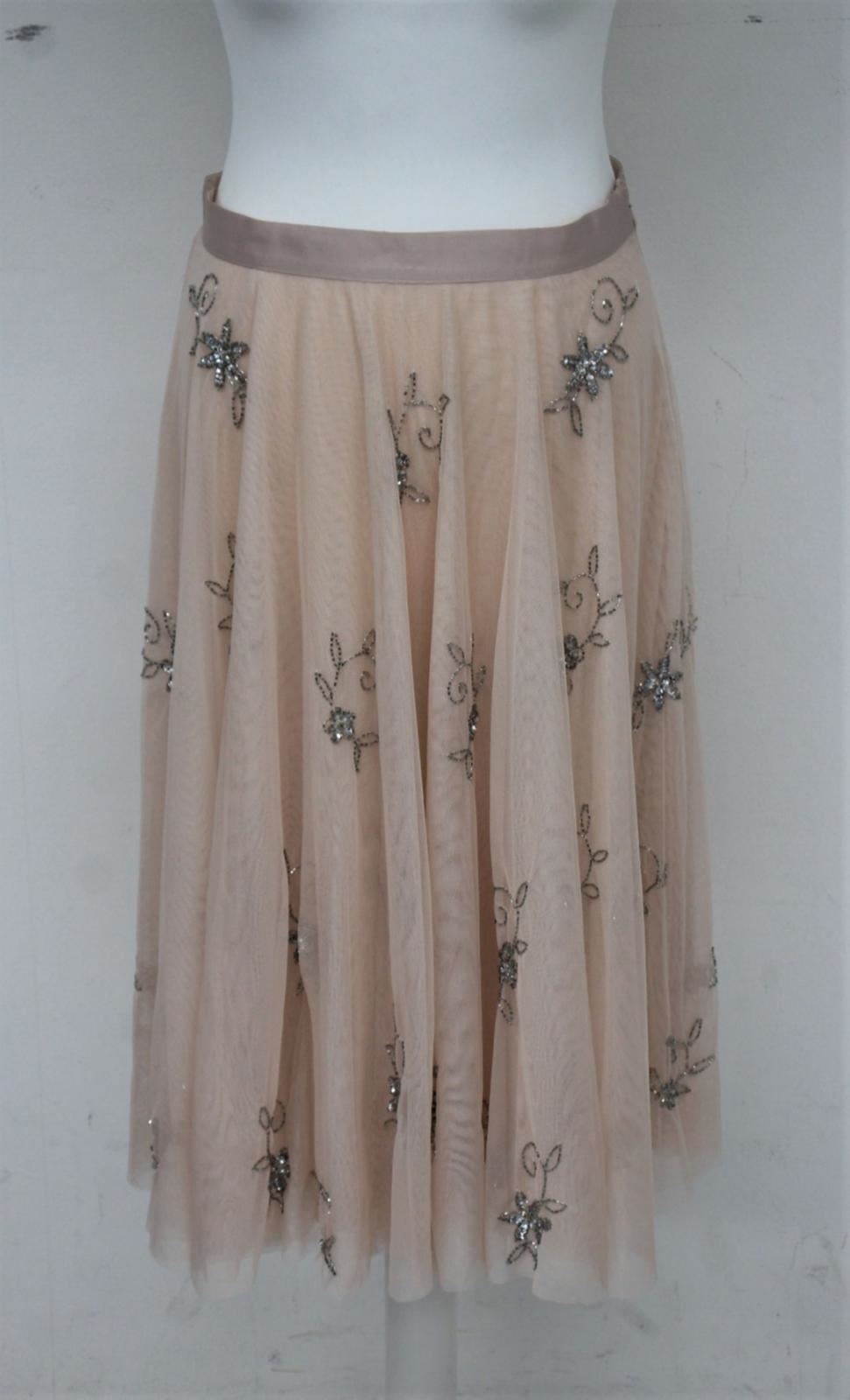 PHASE EIGHT Ladies Cameo Pink Sequin Flowers Maude Skirt UK8 RRP120 NEW