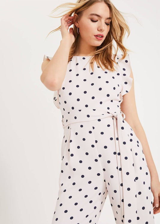 Phase Eight Verena Spot Jumpsuit Shell Pink Size UK16 RRP130