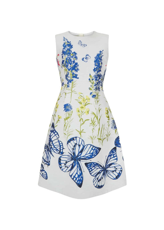 Hobbs Caroline A-Line Dress Ivory Multi Size UK8 RRP249