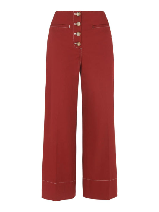 WHISTLES Ladies Rust Red Heidi Button Front Trousers UK4 RRP129 BNWT