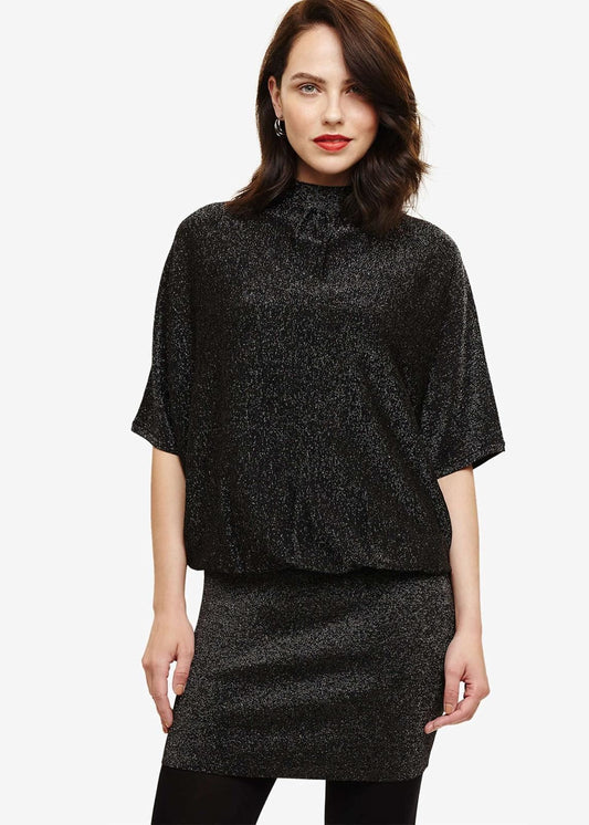 Phase Eight Becca Shimmer Tie Back Dress Black Size UK18 RRP95