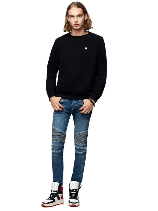 TRUE RELIGION Men's Black Metal Horseshoe Crew Sweatshirt Jumper XXL BNWT RRP129