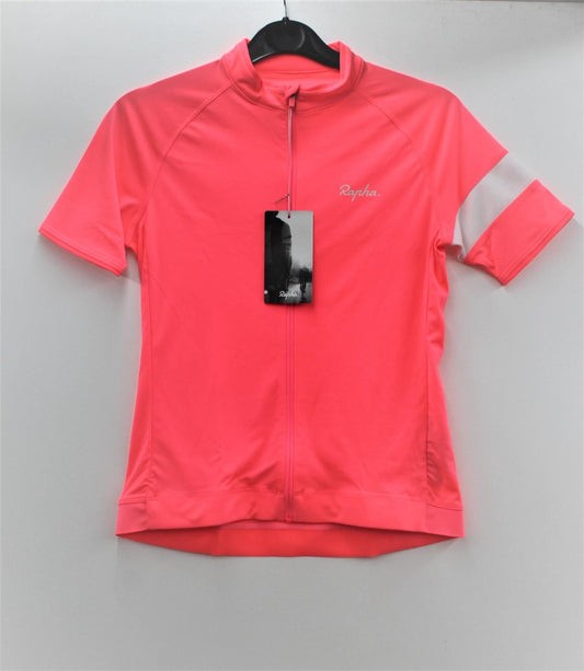 RAPHA Boys Hi-Vis Pink Short Sleeve Kid's Core Cycling Jersey 13-14Y BNWT