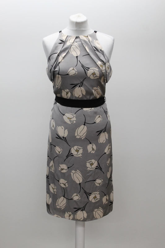PHASE EIGHT Ladies Tallulah Grey Tulip Print Cold Shoulder Dress UK6 BNWT