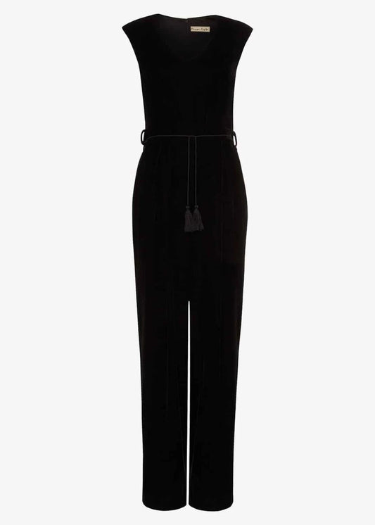 PHASE EIGHT Ladies Black Velvet Adelaide Sleeveless Jumpsuit Size UK6 BNWT