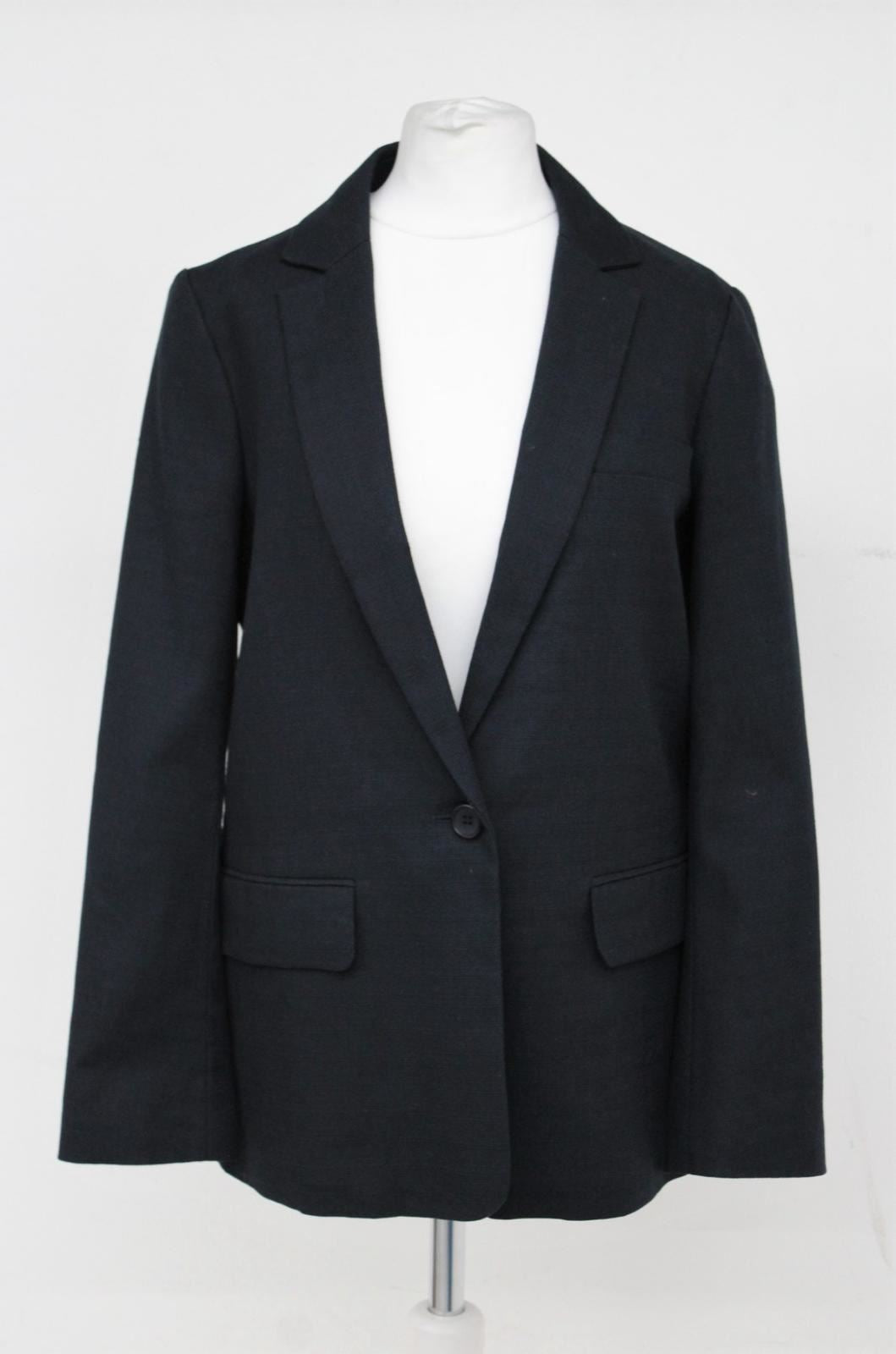 HOBBS Ladies Navy Blue Cotton Single Breasted Posey Jacket UK12 BNWT RRP189