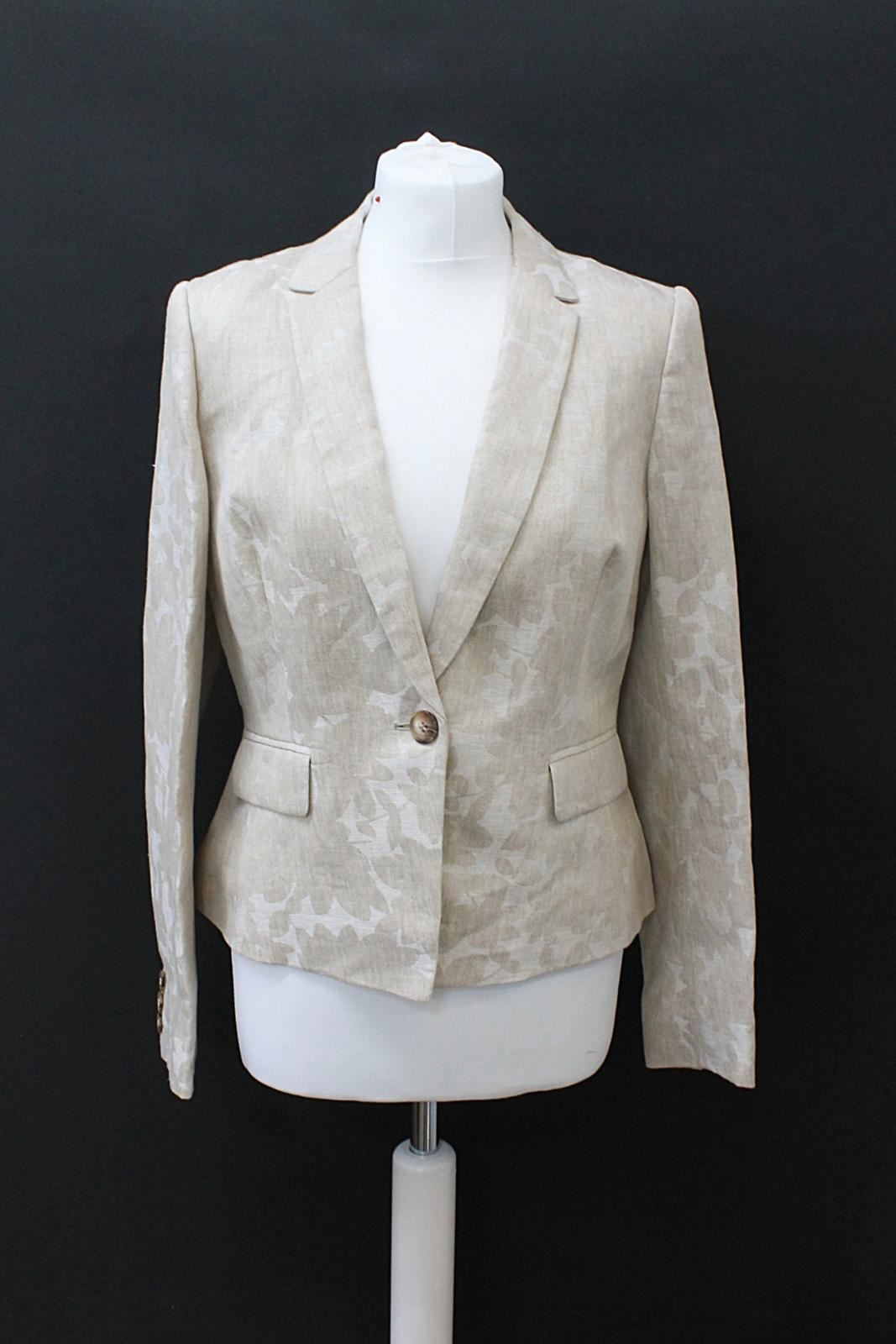 HOBBS Ladies Faye Natural Ivory 100% Linen Suit Jacket UK12 EU40 BNWT RRP169