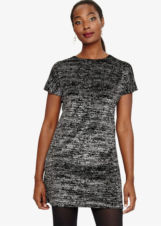 Phase Eight Addison Sparkle Tunic Shift Dress Black/Silver Size UK10 RRP95