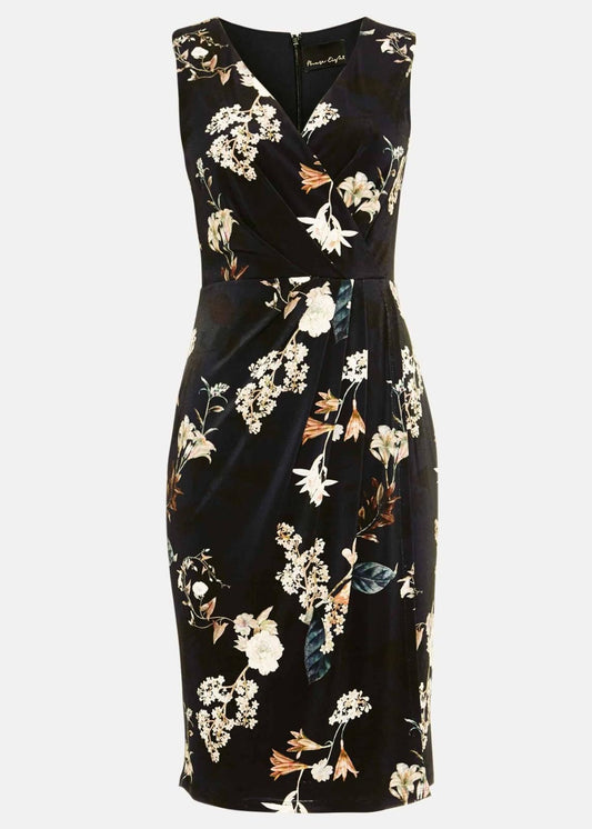 PHASE EIGHT Ladies Navy Blue & Pink Fiona Floral V Neck Dress UK12 BNWT