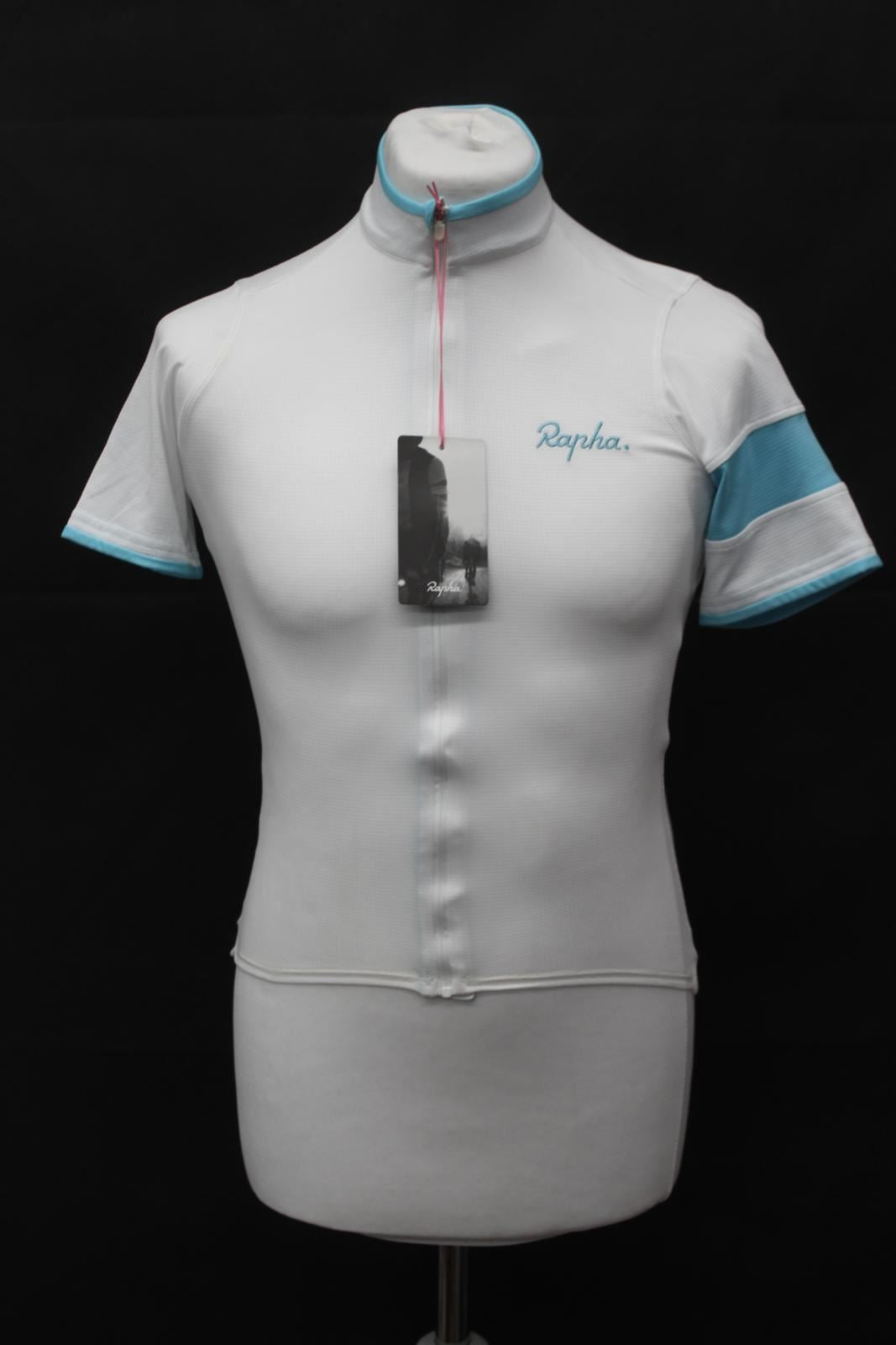 RAPHA Men's White/Blue Lightweight Breathable Short Sleeve Jersey XS NEW