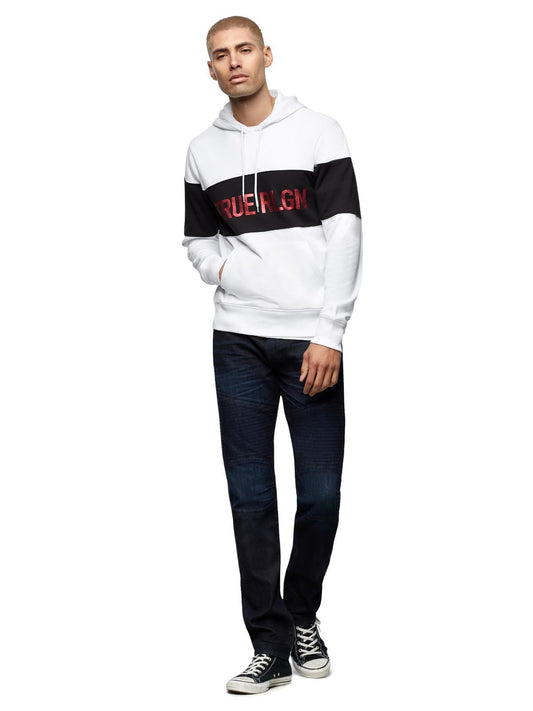 TRUE RELIGION Men's White Cotton Colour Block Hooded Jumper XXL RRP 229 BNWT