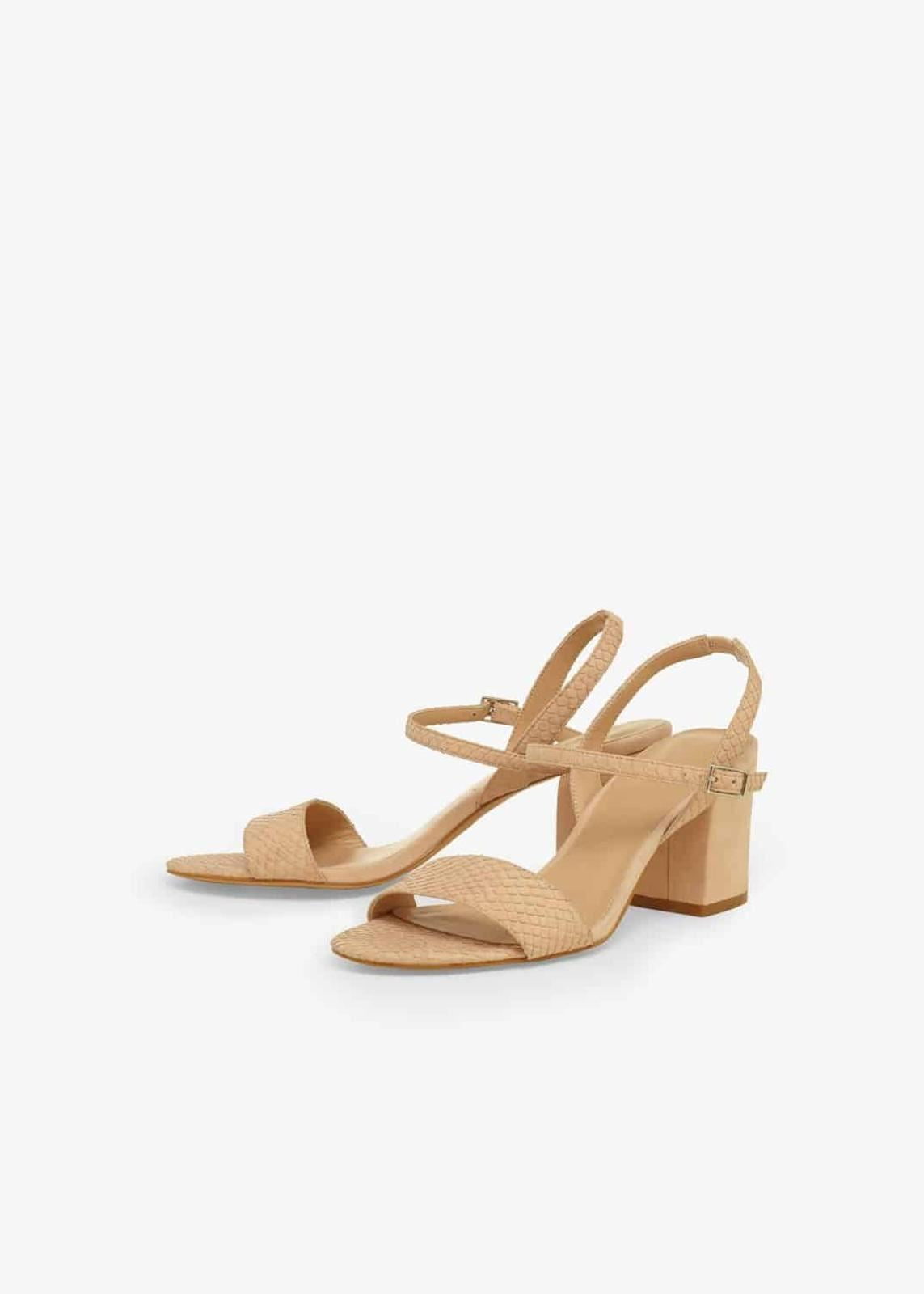 Phase Eight Buckle Shoes Isobel Block Heel Sandals Nude EU36 UK3 RRP89