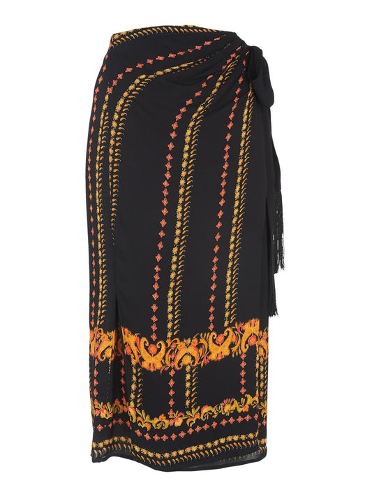 WHISTLES Ladies Paisley Scarf Sarong Wrap Skirt Black/Multi UK4 BNWT RRP159