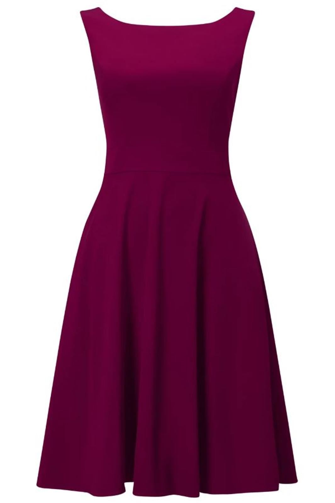 PHASE EIGHT Ladies Berry Red 'Pascale' Grosgrain Fit & Flare Dress UK14 BNWT