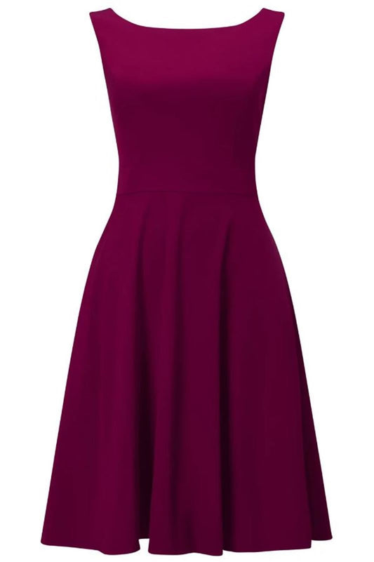 PHASE EIGHT Ladies Berry Red 'Pascale' Grosgrain Fit & Flare Dress UK14 BNWT