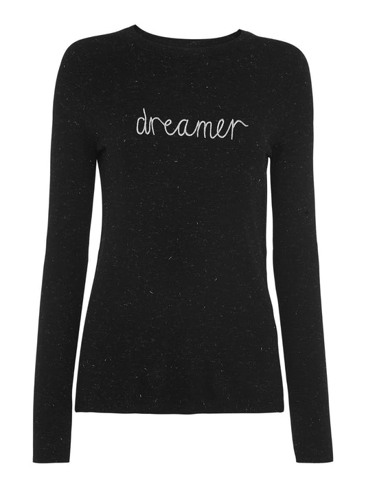 WHISTLES Ladies Black Annie Sparkle Dreamer Long Sleeve Knit Top UK4 RRP79 BNWT